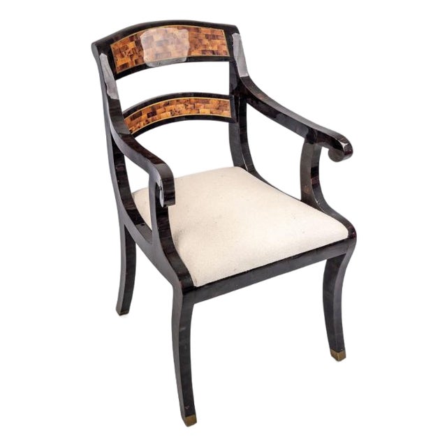 Tessellated Horn Chair Attributed to Maitland-Smith; Circa 1980's For Sale