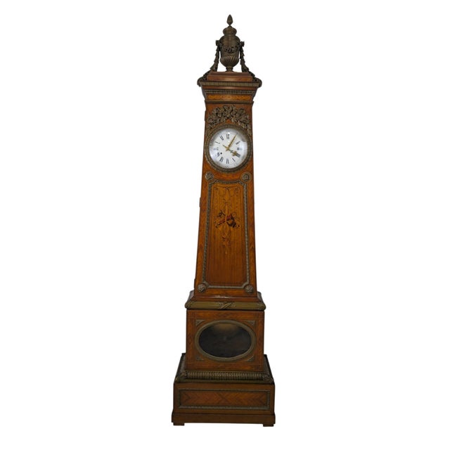 French Inlaid Tapered Longcase Clock with Ormolu, 1870s For Sale - Image 12 of 12
