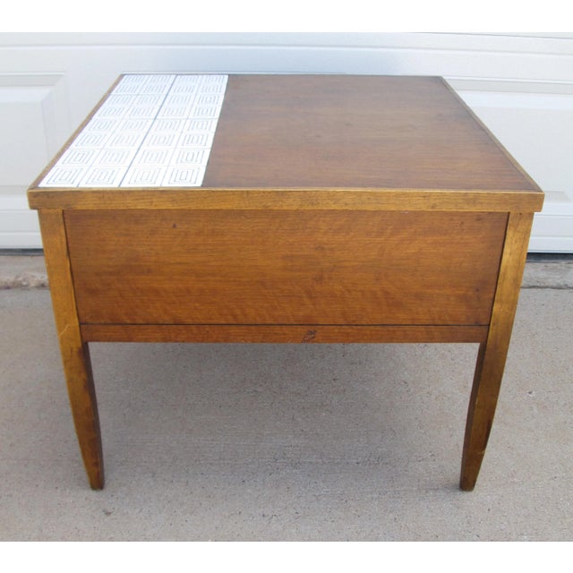 1960s Lane Cosmopolitan Virginia Maid End Table Side Table Tile Top For Sale - Image 6 of 12