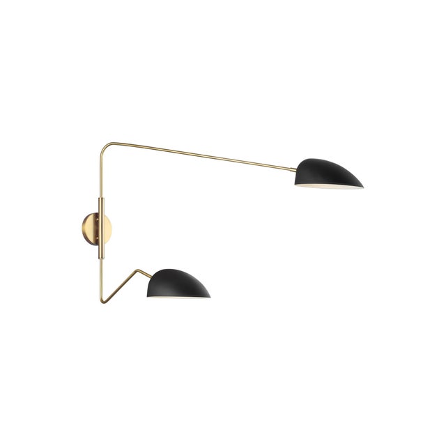 Ellen DeGeneres by Visual Comfort Studio Jane Double Task Sconce, Black For Sale - Image 4 of 6