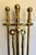 Here is a vintage five-piece brass fireplace tool set with substantial construction and wonderful decorative detailing....