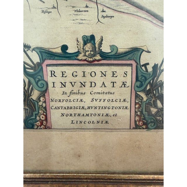 17th Century Joan Blaeu Hand-Colored Map of the English Fenlands For Sale - Image 4 of 6