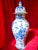 Final Clearance 19th Century 24" Shishi Qilin Blue and White Temple Urn Tribute - 24" For Sale - Image 12 of 18