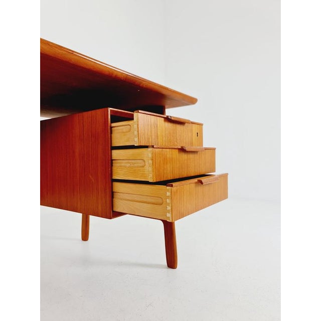 Wood Danish Teak Executive Model No 75 Desk by Omann Jun, 1960s For Sale - Image 7 of 18