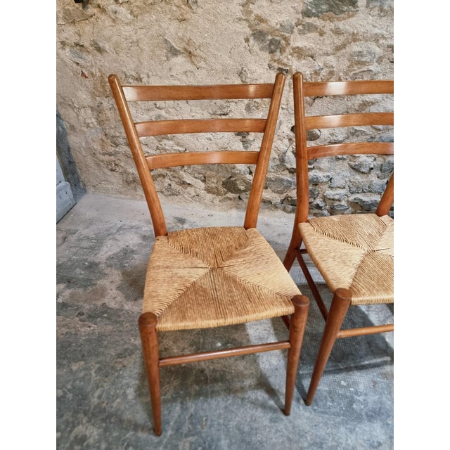 Mid-Century Italian Dining Chairs with Woven Natural Fibre Seats, Italy, 1960s, Set of 4 For Sale - Image 17 of 18