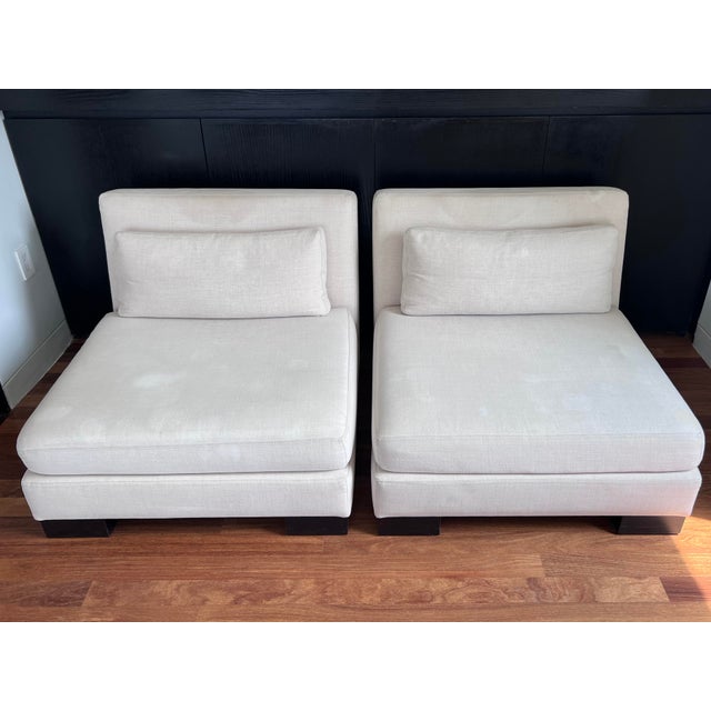 Wood Pair of Armani Casa "London" Slipper Chairs – Italian Modern by Giorgio Armani For Sale - Image 7 of 9