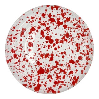 Taverna Speckled Dessert Plate, Red/White, Set of 4 For Sale