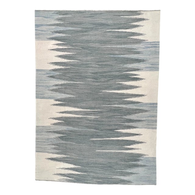 2020s Modern Turkish Hand-Knotted Scandinavian Style Kilim Area Rug For Sale