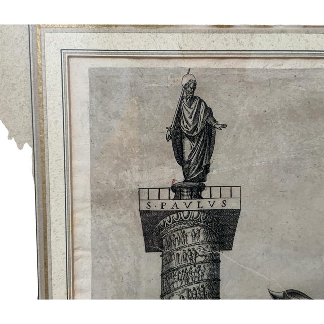 18th C. Architectural Folio Engraving: Columns of Trajan & Antoninus Provenance Custom Framed by J. Pocker & Son, Nyc For Sale - Image 10 of 12