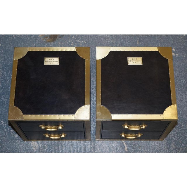 Cumberland Collection Nightstands with Red Velvet Lining from Timothy Oulton, Set of 2 For Sale - Image 9 of 18