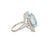 Mid-Century 14k White Gold, Aquamarine, & Marquise Diamond Halo Cocktail Ring For Sale - Image 9 of 10