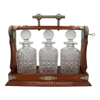Circa 1895 English Tantalus Decanter Set - Set of 4 For Sale