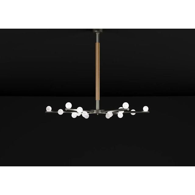 Demetra brushed black metal chandelier by alabastro italiano dimensions: d 85 x w 97 x h 85 cm. Materials: white...
