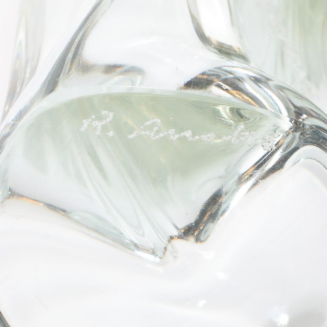 Pair of Signed Renato Anatra Transparent Sculptural Murano Glass Candlesticks For Sale - Image 15 of 17