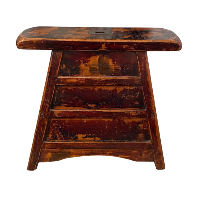 Vintage Wood Chinese Barber's Bench With Drawers and Coin Slot For Sale - Image 4 of 9