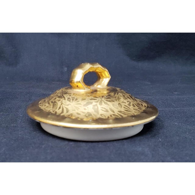 Vintage Wheeling Decorating Company WDC Ransom Creamer and Sugar Bowl Doves Roses Daisies For Sale - Image 13 of 16