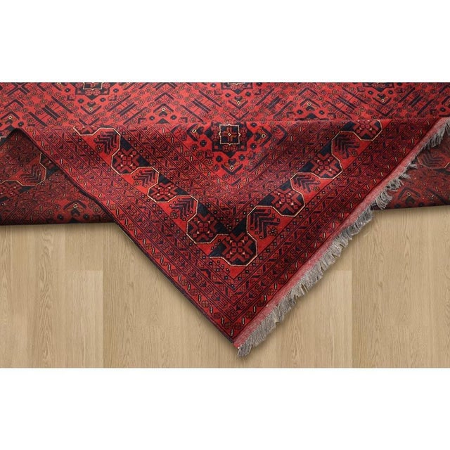 Pasargad Home Yamoud Burgundy Wool Area Rug, 9'10'' X 12'10'' For Sale - Image 4 of 6