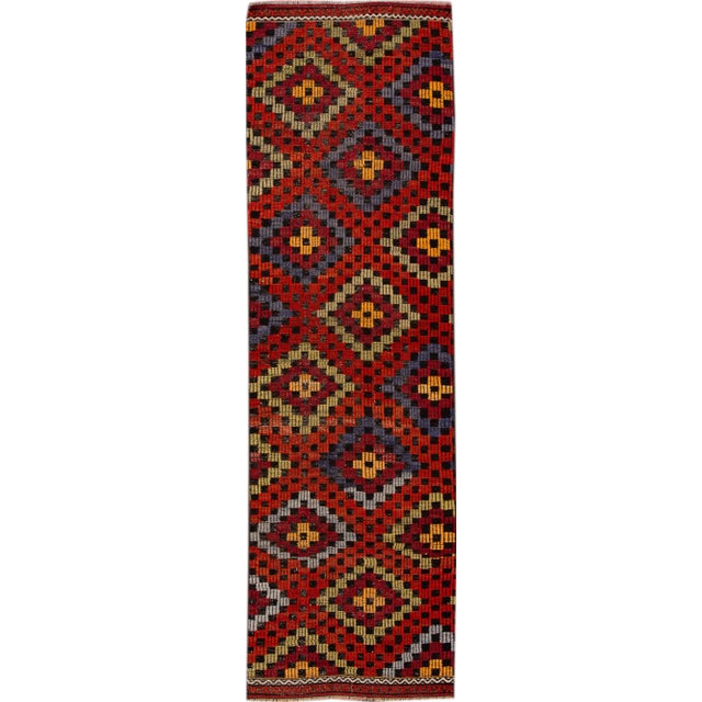 Mid-20th Century Vintage Sumakh Runner Rug 3 X 9 For Sale - Image 13 of 13