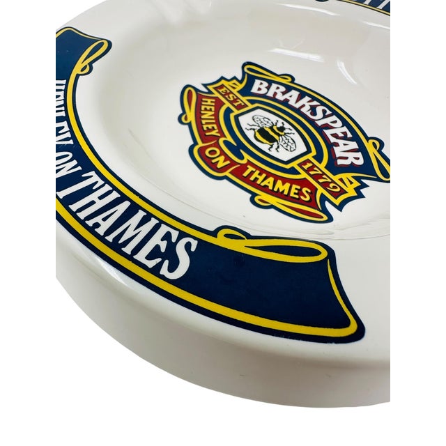 Ceramic Pristine Jumbo Brakspear’s Pub Ashtray - 8.5" Unused Museum Grade - 1990s HCW Prompots Britain - Original Feet - Large Cigar Vide-Poche For Sale - Image 7 of 12