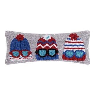 Ski Hats Hook Pillow 8" x 20" For Sale