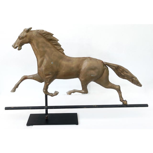 ****Make Me An Offer - All Reasonable Offers Will Be Considered! **** Antique 19th C Full Bodied Copper Painted Gold Horse...