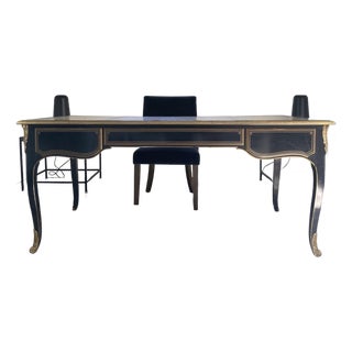 Vintage Drexel Heritage French Louis XV Style Lacquered Writing Table Desk For Sale