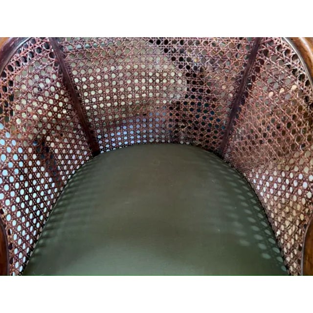 Mid Century Hickory Furniture Mahogany and Caned Club Chair For Sale In New York - Image 6 of 7