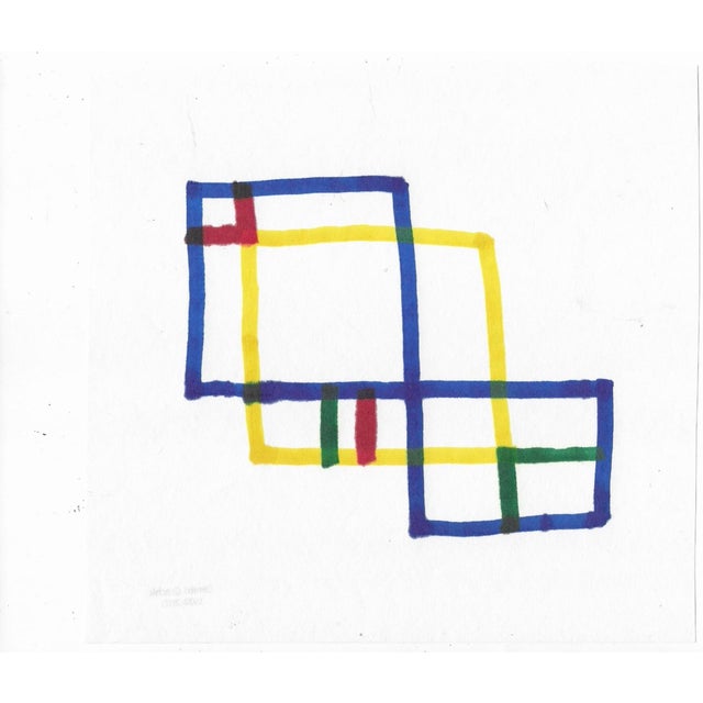 Watercolor and marker by California minimalist abstract painter Dimitri Grachis (1932-2021). Grachis owned the Spatsa...