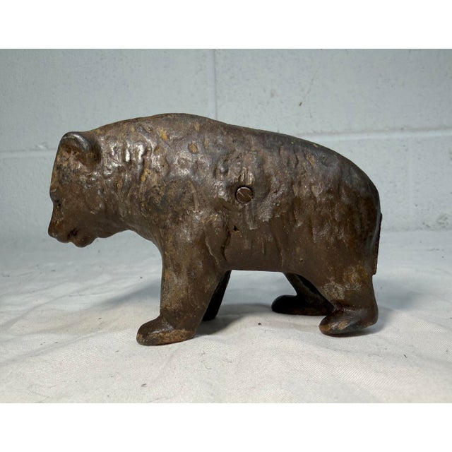 Antique 1910 Cast Iron Pre-Teddy Bear Animal Still Coin Bank by Arcade Foundry For Sale In New York - Image 6 of 9