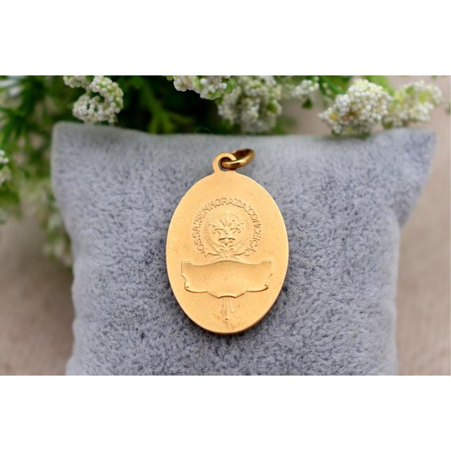 19.2k Gold Our Lady of the Immaculate Conception Pendant For Sale - Image 3 of 6