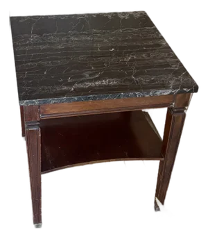 Vintage Brandt Hagerstown Italian Nero Portoro Marble Side Table