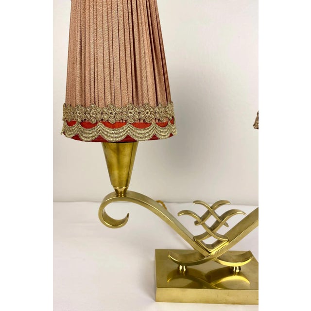 Jules Leleu Pair of French Art Deco Table Lamps Attributed to Jules Leleu, Circa 1930 For Sale - Image 4 of 8