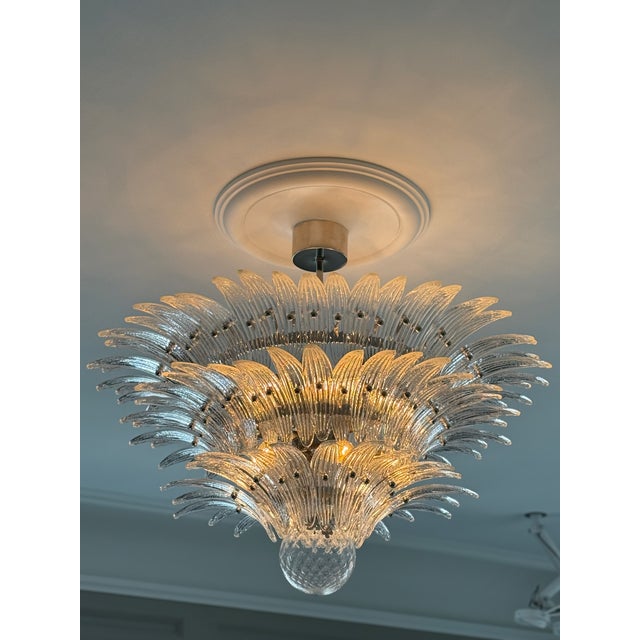 Glass Bold Eclectic Murano Feather Chandelier, 2010 For Sale - Image 7 of 14