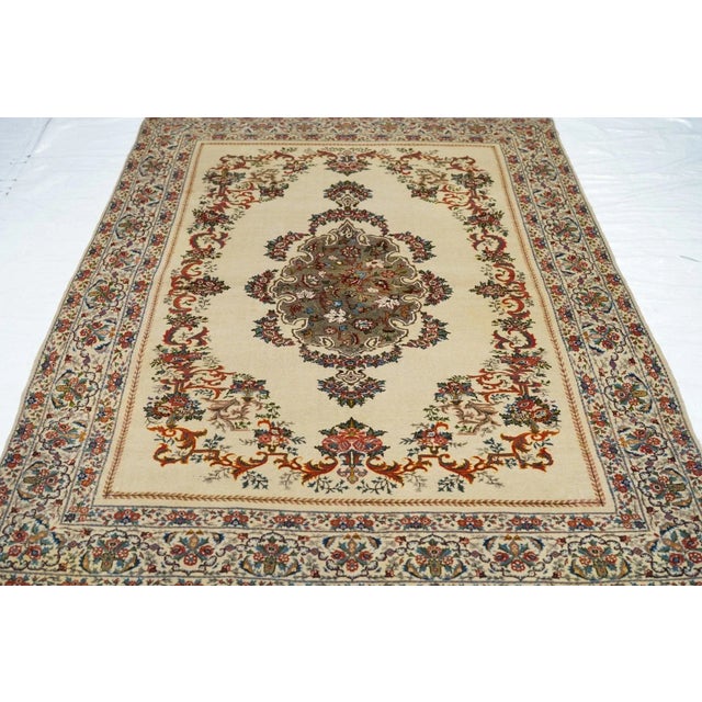 Extremely Fine Antique Persian Tehran Rug Wool With All Design in Silk 4'5'' X 6'8'' For Sale - Image 9 of 12