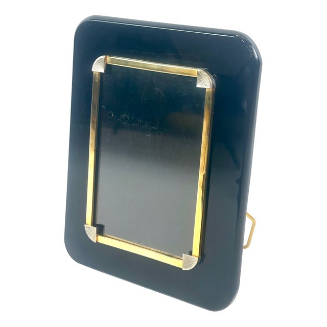 Art Deco Photo Frame in Bakelite and Brass, 1920s For Sale