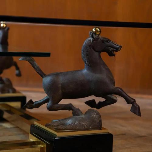1970s Flying Horses of Gansu Coffee Table by Maison Charles For Sale - Image 5 of 12