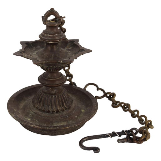 Modern Bronze Oil Lamp from Aceh, Indonesia, 20th Century For Sale