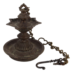 Modern Bronze Oil Lamp from Aceh, Indonesia, 20th Century