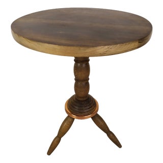 Brutalist Pedestalist Side Table by Charles Dudouyt, 1940s For Sale