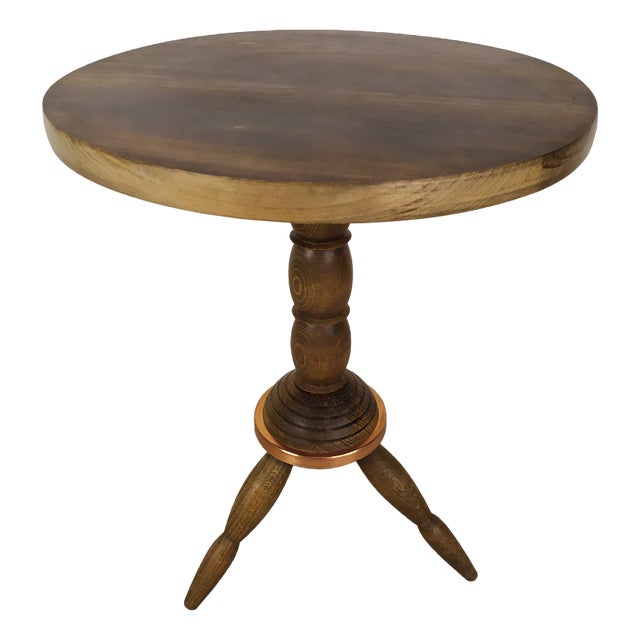 Brutalist Pedestalist Side Table by Charles Dudouyt, 1940s For Sale