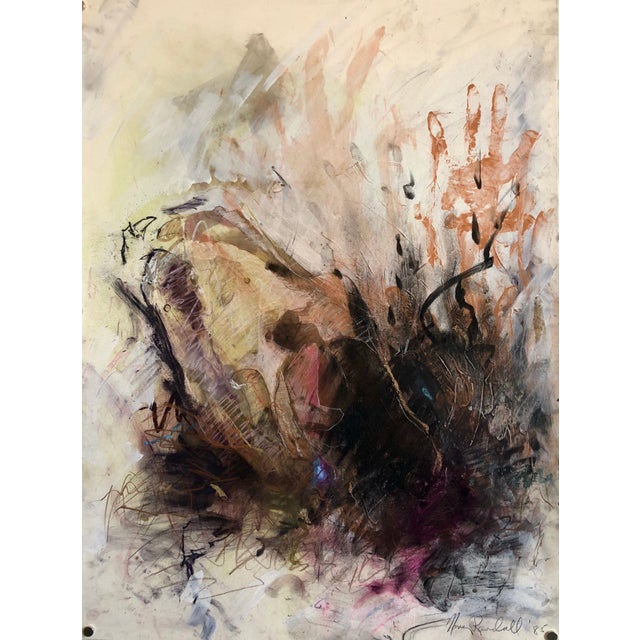 Nancy Randall, Mixed Media Painting Minnesota Woman Artist Figurative Abstract, 1985 For Sale