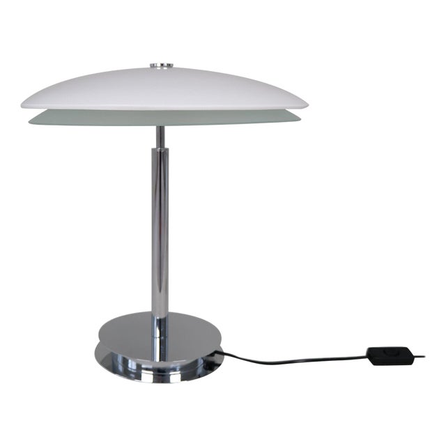 Space Age Tris Glass Table Lamp with Chrome Base from Fontana Arte, Italy, 2000 For Sale