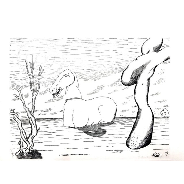 Gray Roger Vieillard - Surrealist Horse - Original Etching 1946 For Sale - Image 8 of 8