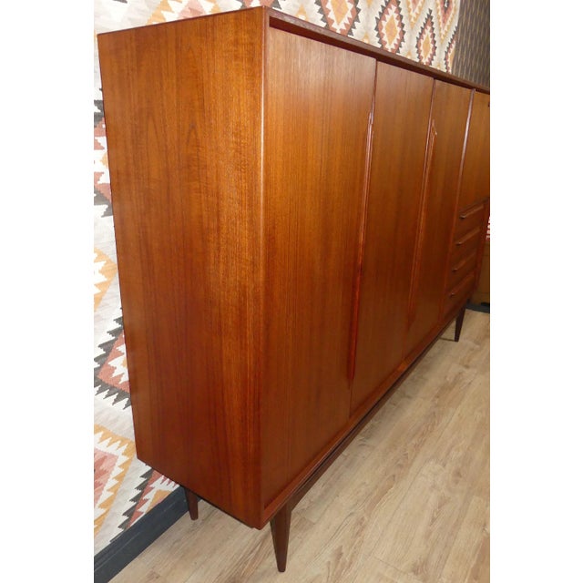 Mid-Century Modern Teak Wall Unit with Secretary Wall Unit by Rt Möbel Heinrich Riestenpatt For Sale - Image 3 of 13