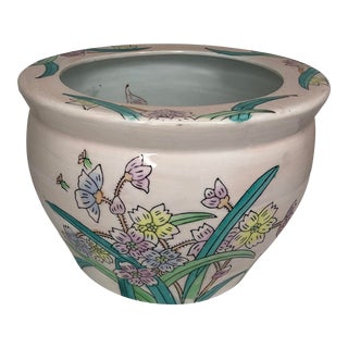 Vintage Chinese Floral Planter For Sale