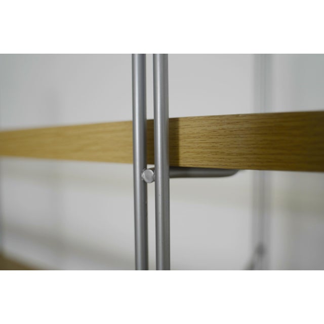 Metal Vintage Enetri Shelf Oak Veneer Bookcase by Niels Gammelgaard for Ikea, 1990s For Sale - Image 7 of 17