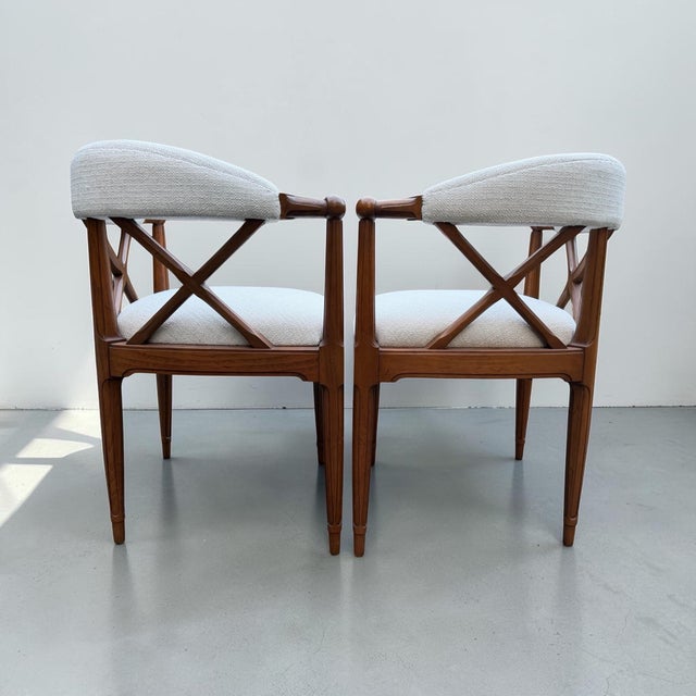 Pair of 1965 Tomlinson "Sophisticate" X-Back Armchairs For Sale In New York - Image 6 of 12