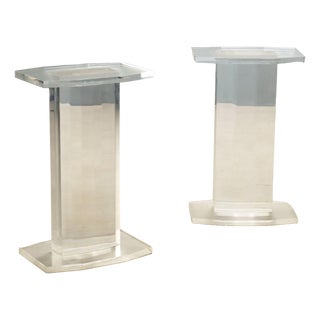 Vintage Acrylic Glass Columns, 1980s, Set of 2 For Sale