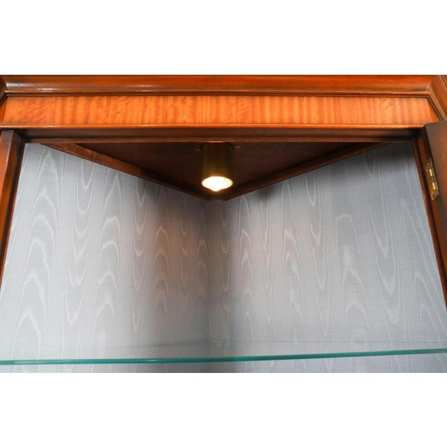 Vintage 20th Century English Flame Mahogany Corner Display Cabinets from Harrods For Sale - Image 9 of 18