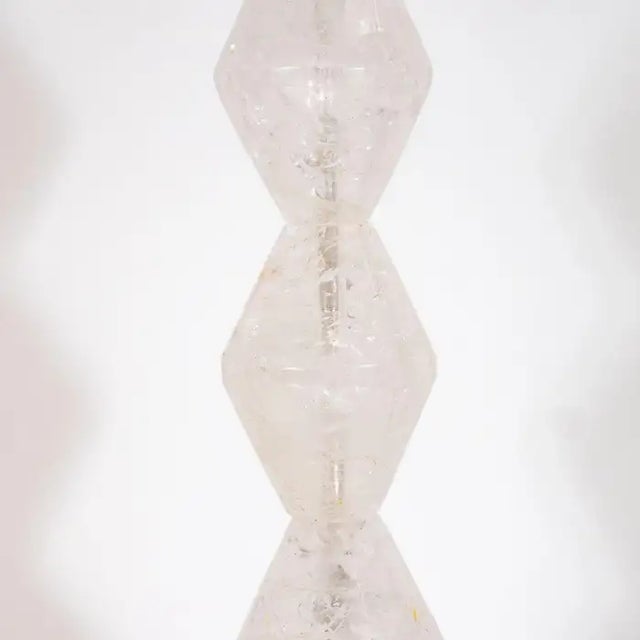 2010s Early 21st Century Stacked Diamond Rock Crystal Table Lamps - A Pair For Sale - Image 5 of 8